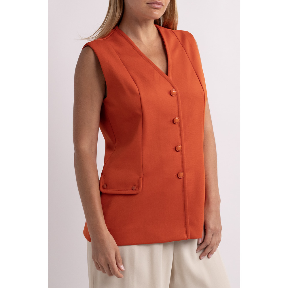 Vintage Orange Button Up Vest